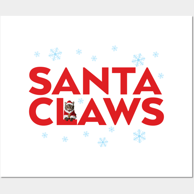 Santa Claws - Christmas Cat Wall Art by RS